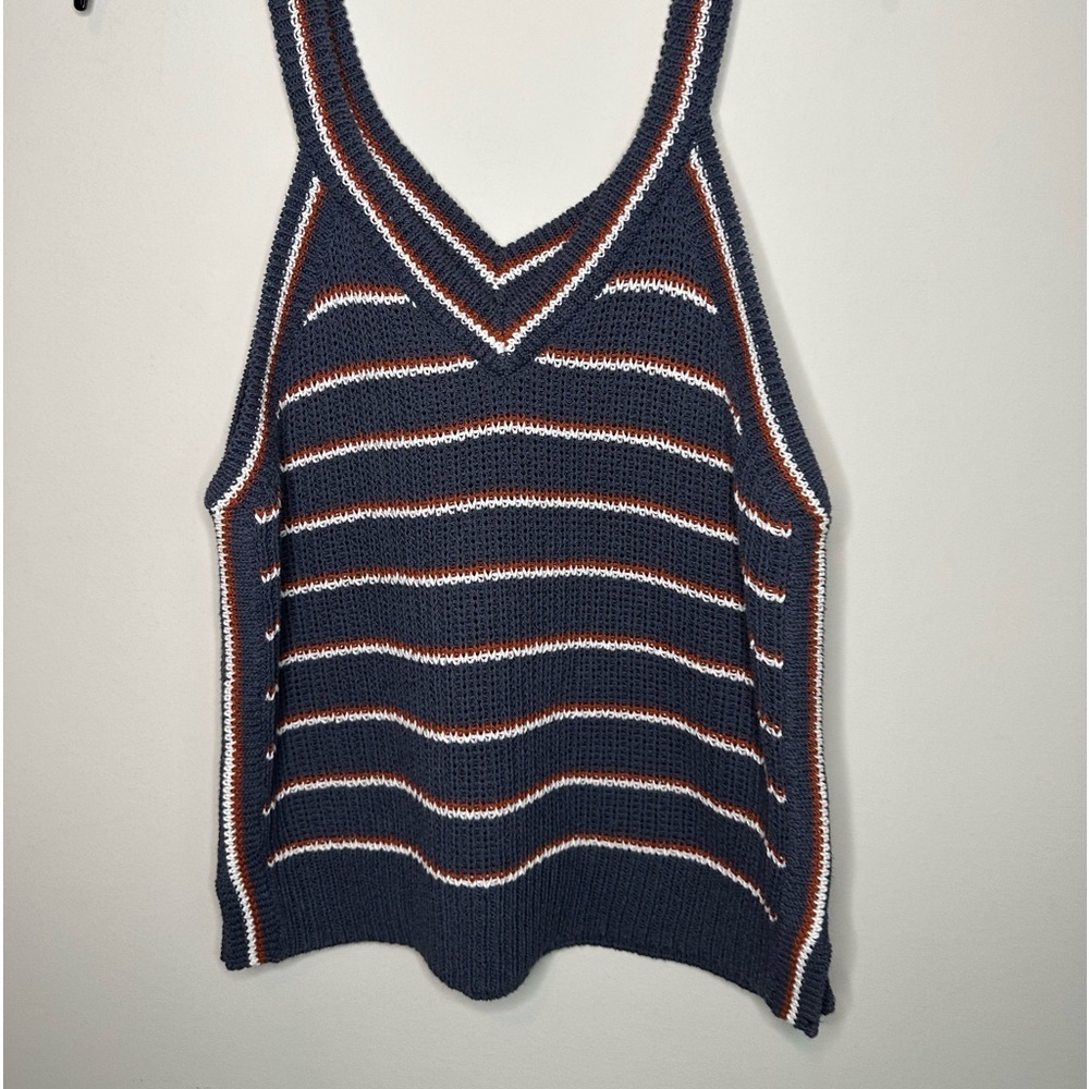 Madewell Gray and Orange V-Neck Sweater - Picture 7 of 16